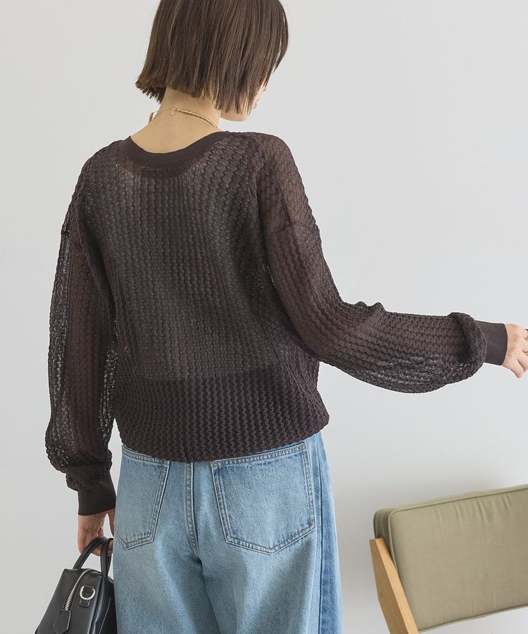 AMERICAN HOLIC「【前後2WAY】透かし編みニットカーディガン」|カーディガン|