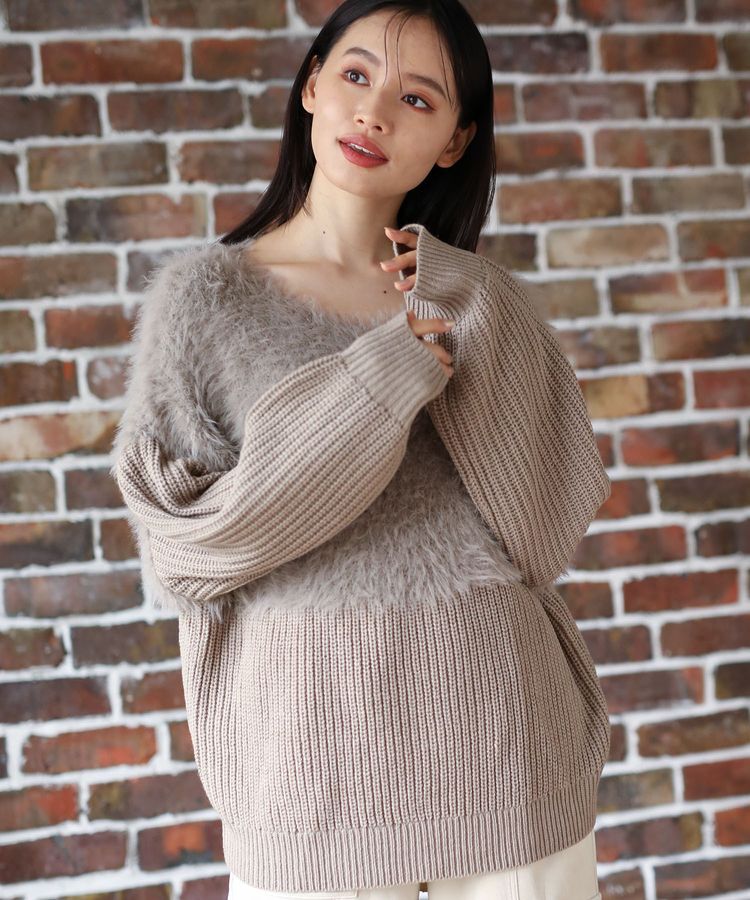 Green Parks「・Petit Fleur シャギーキリカエニット」|ニット・セーター|