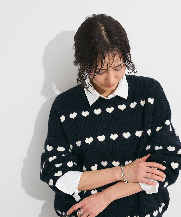 Green Parks「・swing by ハートクルーネックニット」|ニット・セーター|