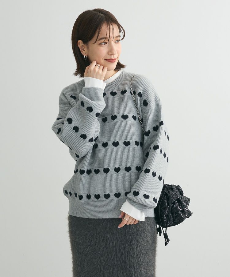 Green Parks「・swing by ハートクルーネックニット」|ニット・セーター|