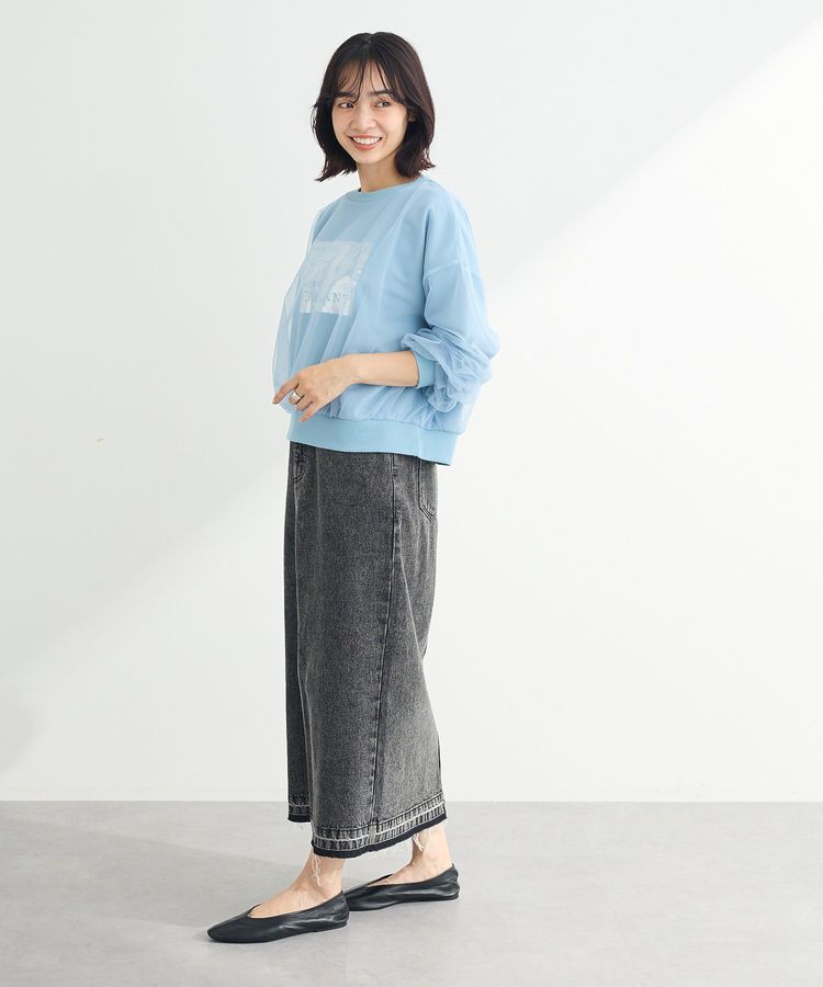 Green Parks「箔プリントチュール重ねプルオーバー」|スウェット・ジャージ|