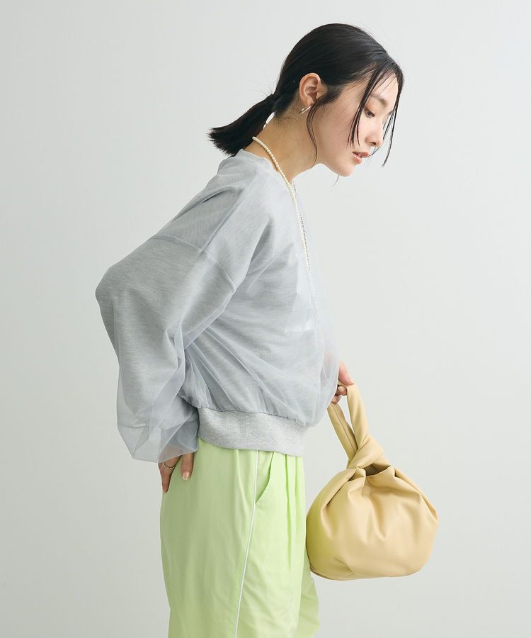 Green Parks「箔プリントチュール重ねプルオーバー」|スウェット・ジャージ|