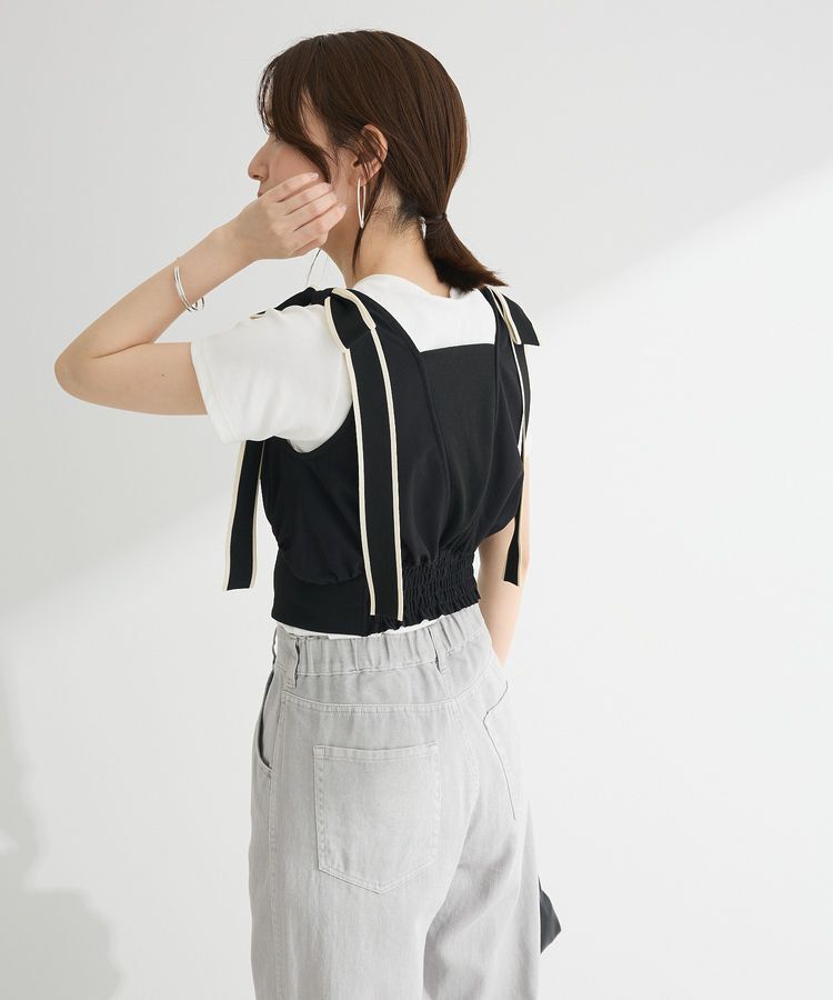 Green Parks「・swing by ショルダーリボンノースリーブ」|Tシャツ・カットソー|