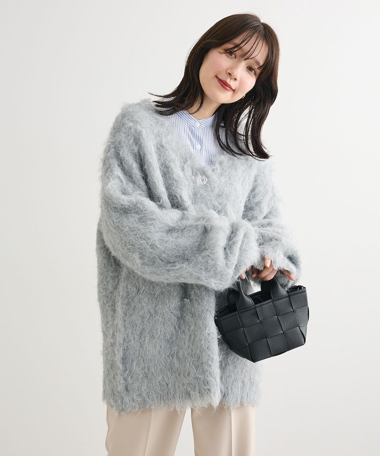 Green Parks「・swing by 2wayロング起毛カーディガン」|カーディガン|