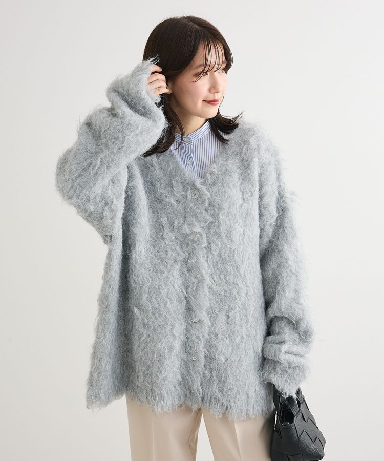 Green Parks「・swing by 2wayロング起毛カーディガン」|カーディガン|