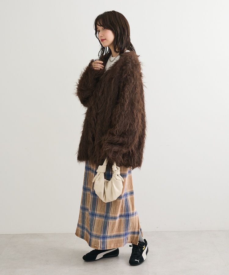 Green Parks「・swing by 2wayロング起毛カーディガン」|カーディガン|