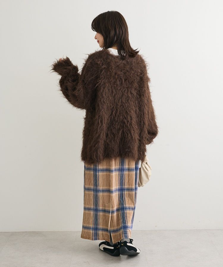 Green Parks「・swing by 2wayロング起毛カーディガン」|カーディガン|