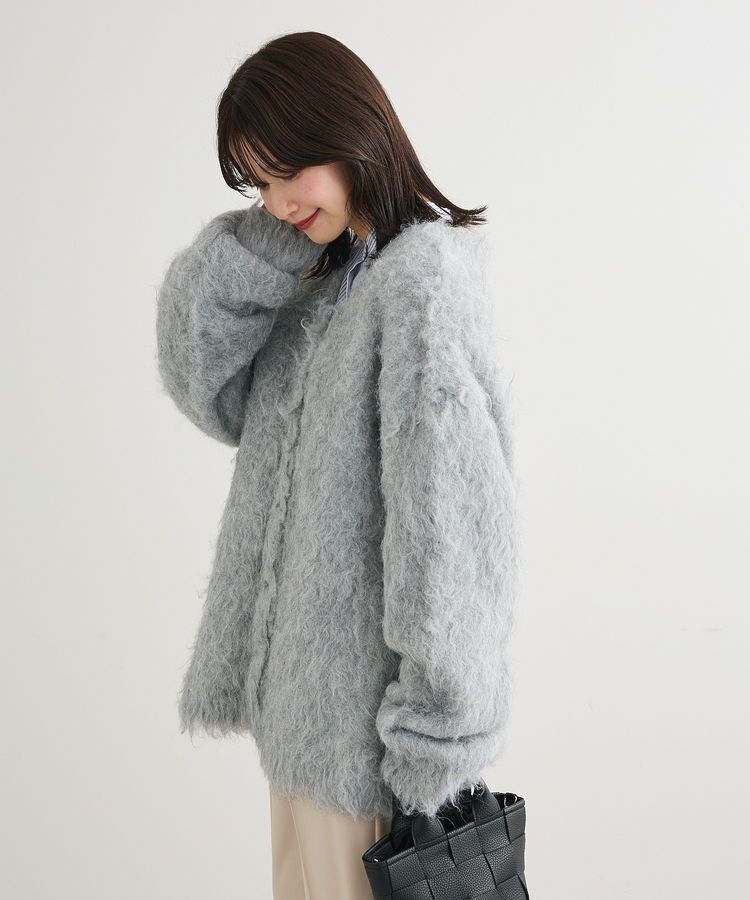 Green Parks「・swing by 2wayロング起毛カーディガン」|カーディガン|