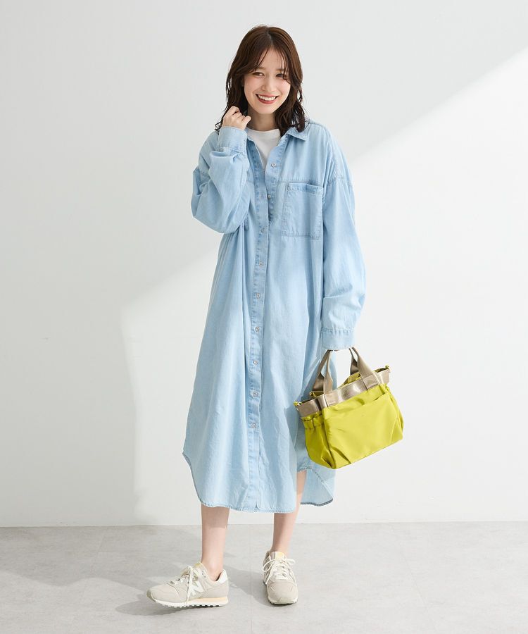 Green Parks「シアーデニムシャツワンピース」|ワンピース|Light indigo
