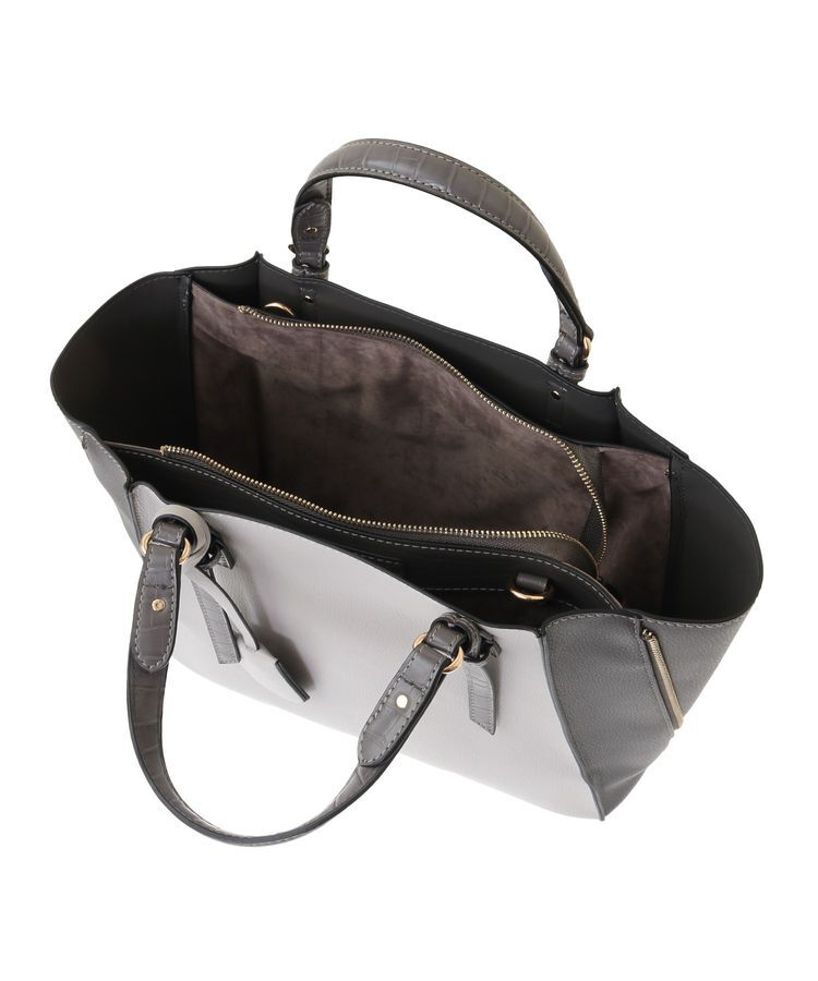 YECCA VECCA「【A4対応】2way配色ZIPデザインバッグ」|トートバッグ|