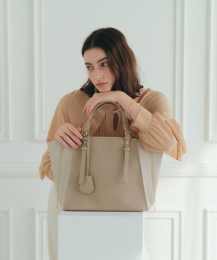 YECCA VECCA「【A4対応】2way配色ZIPデザインバッグ」|トートバッグ|