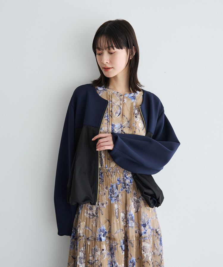 YECCA VECCA「フラワー柄シアープリーツワンピース」|ワンピース|