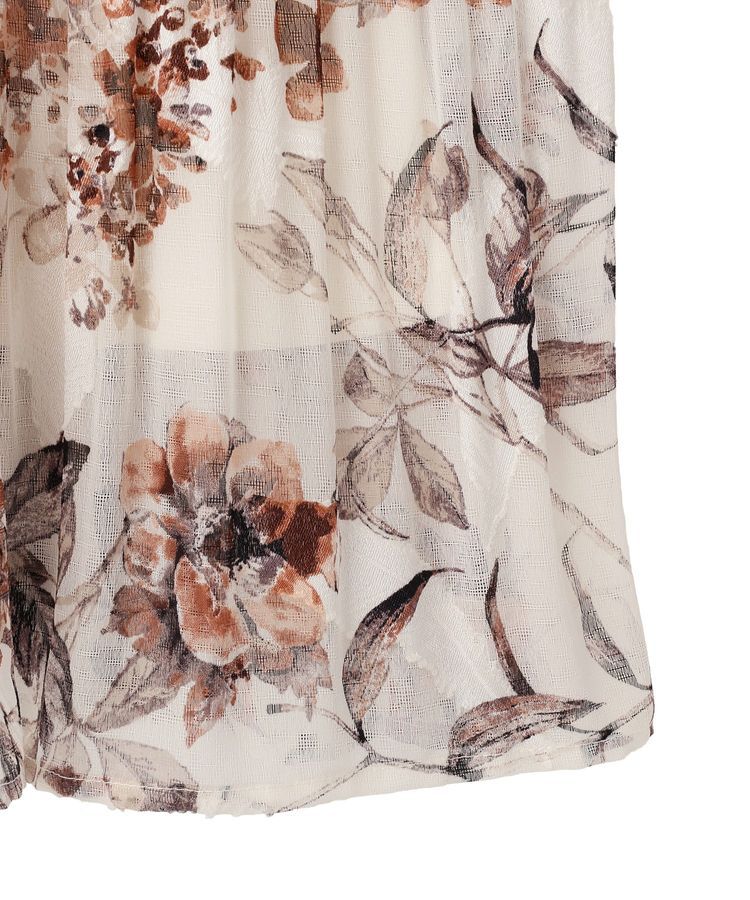 YECCA VECCA「フラワー柄シアープリーツワンピース」|ワンピース|