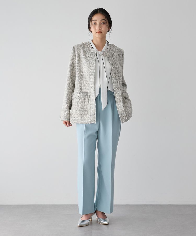 YECCA VECCA「配色ラインボウタイブラウス」|シャツ・ブラウス|