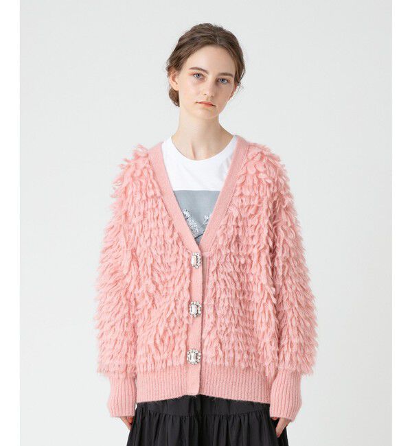 LOULOU WILLOUGHBY「【LOULOU WILLOUGHBY】トイプードルカーディガン」|カーディガン|ピンク