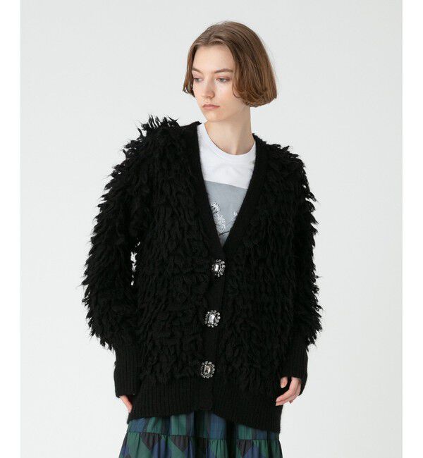 LOULOU WILLOUGHBY「【LOULOU WILLOUGHBY】トイプードルカーディガン」|カーディガン|ブラック