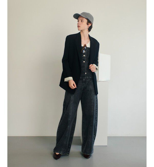 allureville「ビスコースウールボタンレスジャケット」|テーラードジャケット|