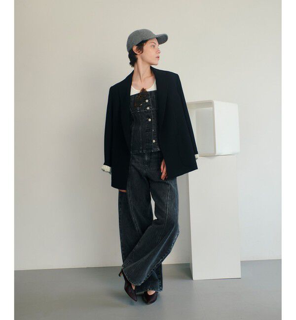 allureville「ビスコースウールボタンレスジャケット」|テーラードジャケット|