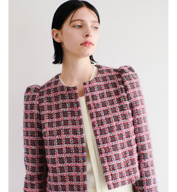 LOULOU WILLOUGHBY「【LOULOU WILLOUGHBY】TOURNIERツイードショートジャケット」|ノーカラージャケット|