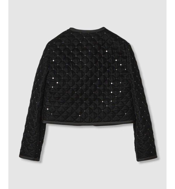 LOULOU WILLOUGHBY「【LOULOU WILLOUGHBY】ベロアキルティングショートジャケット」|ノーカラージャケット|