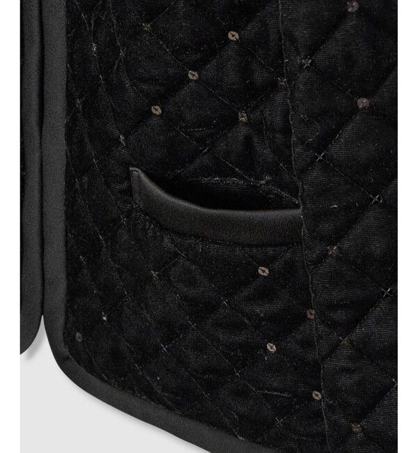 LOULOU WILLOUGHBY「【LOULOU WILLOUGHBY】ベロアキルティングショートジャケット」|ノーカラージャケット|