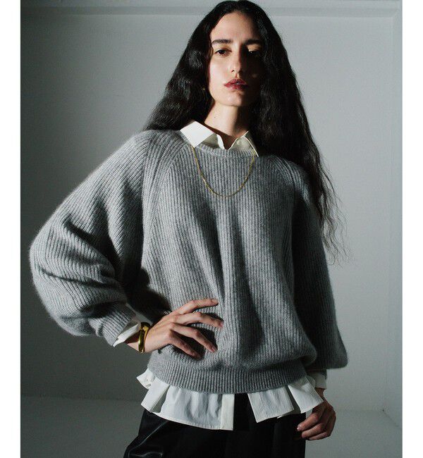 allureville「片畦プルオーバー」|ニット・セーター|グレー