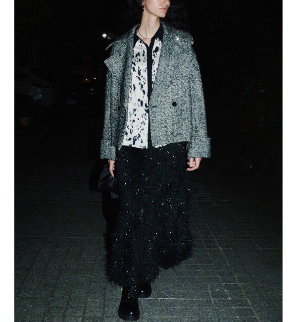 allureville「フェザーナロースカート」|スカート|ブラック