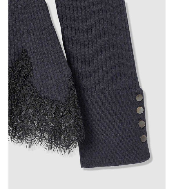 allureville「レースドッキングリブプルオーバー」|ニット・セーター|