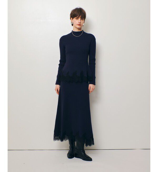 allureville「レースドッキングニットスカート」|スカート|