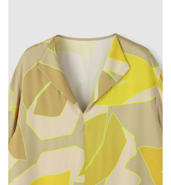 allureville「FASACリーフプリントフレンチカラーシャツ」|シャツ・ブラウス|