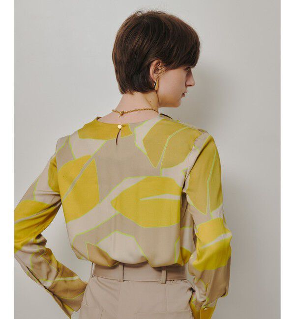 allureville「FASACリーフプリントフレンチカラーシャツ」|シャツ・ブラウス|