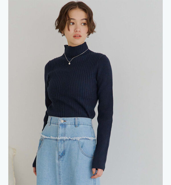 titivate「ランダムリブハイネックニット」|ニット・セーター|