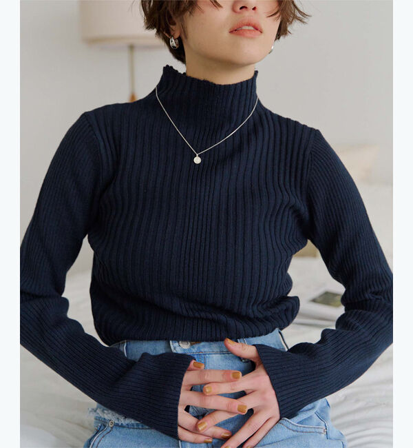 titivate「ランダムリブハイネックニット」|ニット・セーター|