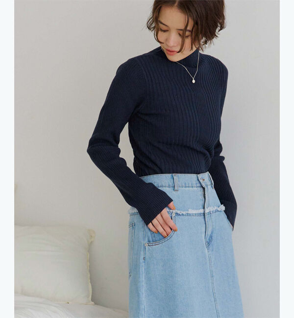 titivate「ランダムリブハイネックニット」|ニット・セーター|