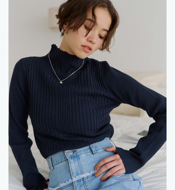 titivate「ランダムリブハイネックニット」|ニット・セーター|