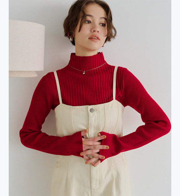 titivate「ランダムリブハイネックニット」|ニット・セーター|