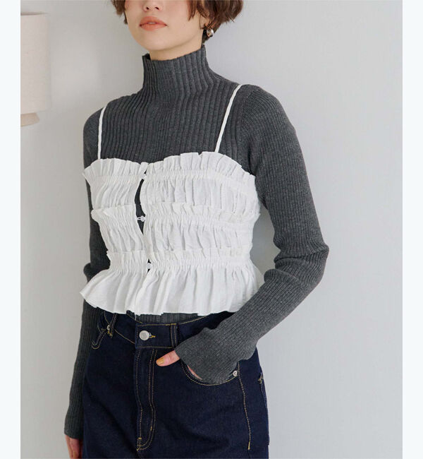titivate「ランダムリブハイネックニット」|ニット・セーター|