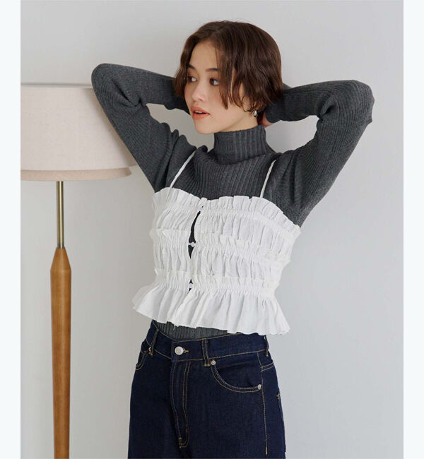 titivate「ランダムリブハイネックニット」|ニット・セーター|