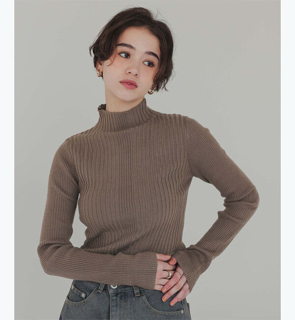 titivate「ランダムリブハイネックニット」|ニット・セーター|