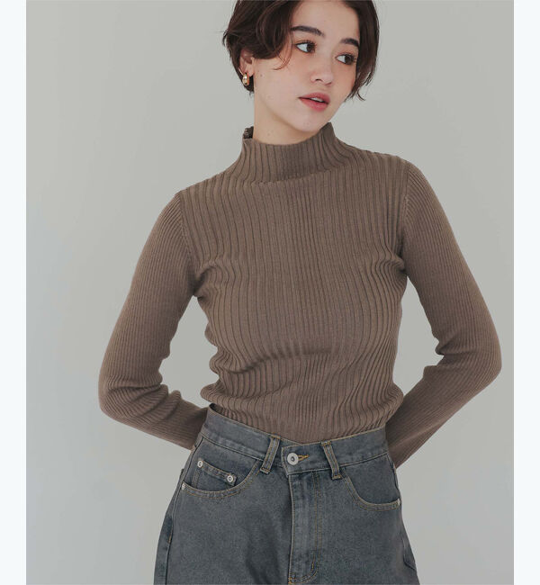 titivate「ランダムリブハイネックニット」|ニット・セーター|