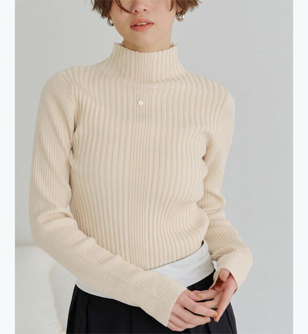 titivate「ランダムリブハイネックニット」|ニット・セーター|