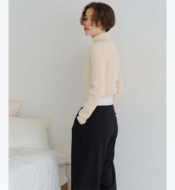 titivate「ランダムリブハイネックニット」|ニット・セーター|