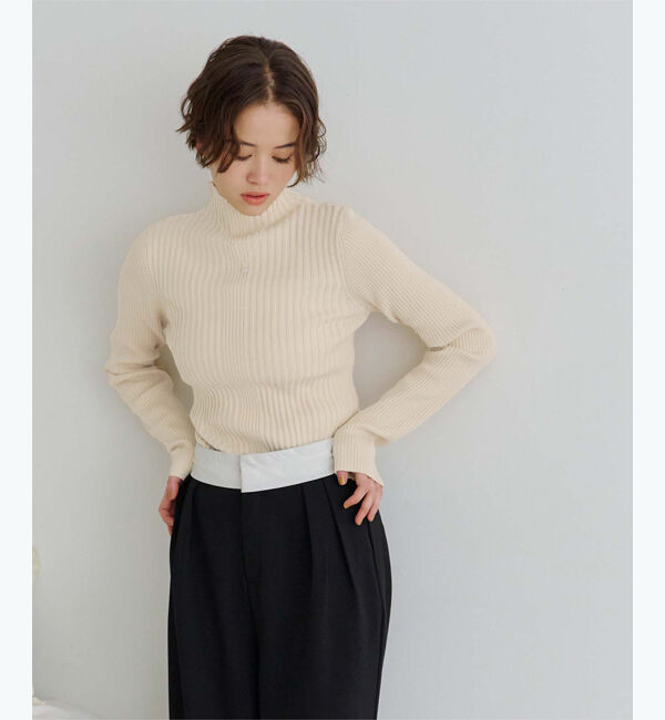 titivate「ランダムリブハイネックニット」|ニット・セーター|