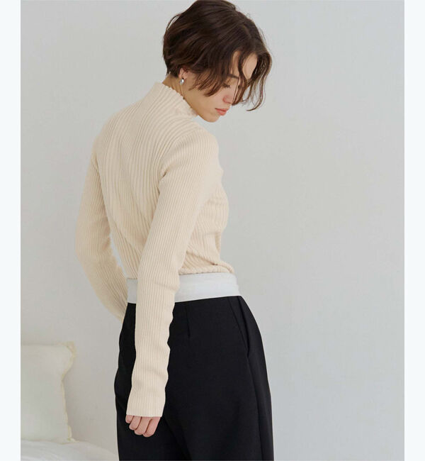 titivate「ランダムリブハイネックニット」|ニット・セーター|
