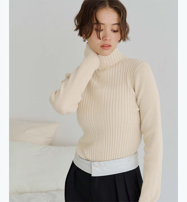 titivate「ランダムリブハイネックニット」|ニット・セーター|