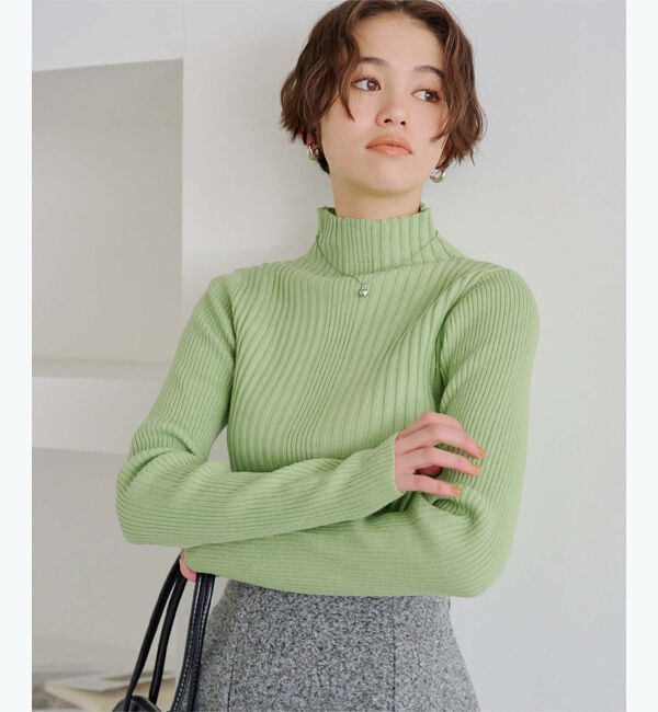 titivate「ランダムリブハイネックニット」|ニット・セーター|