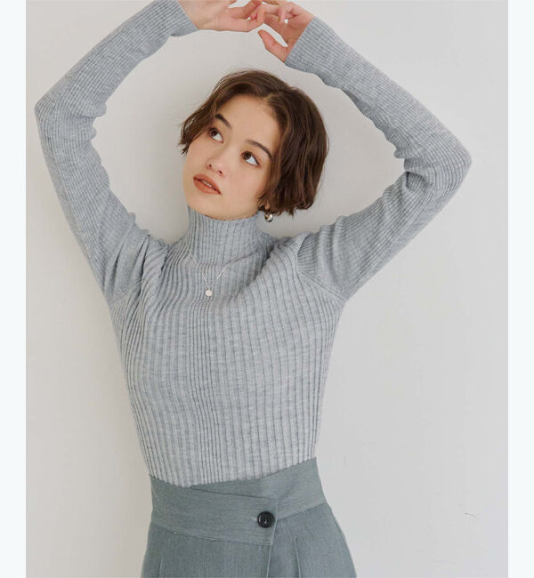titivate「ランダムリブハイネックニット」|ニット・セーター|