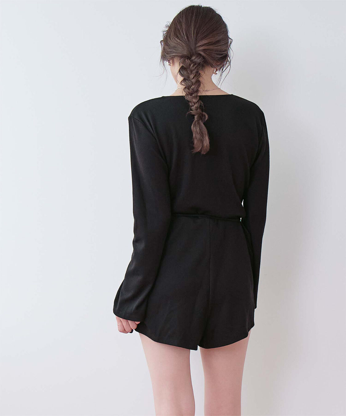 SEA DRESS「細リブカシュクールオールインワン」|コンビネゾン|