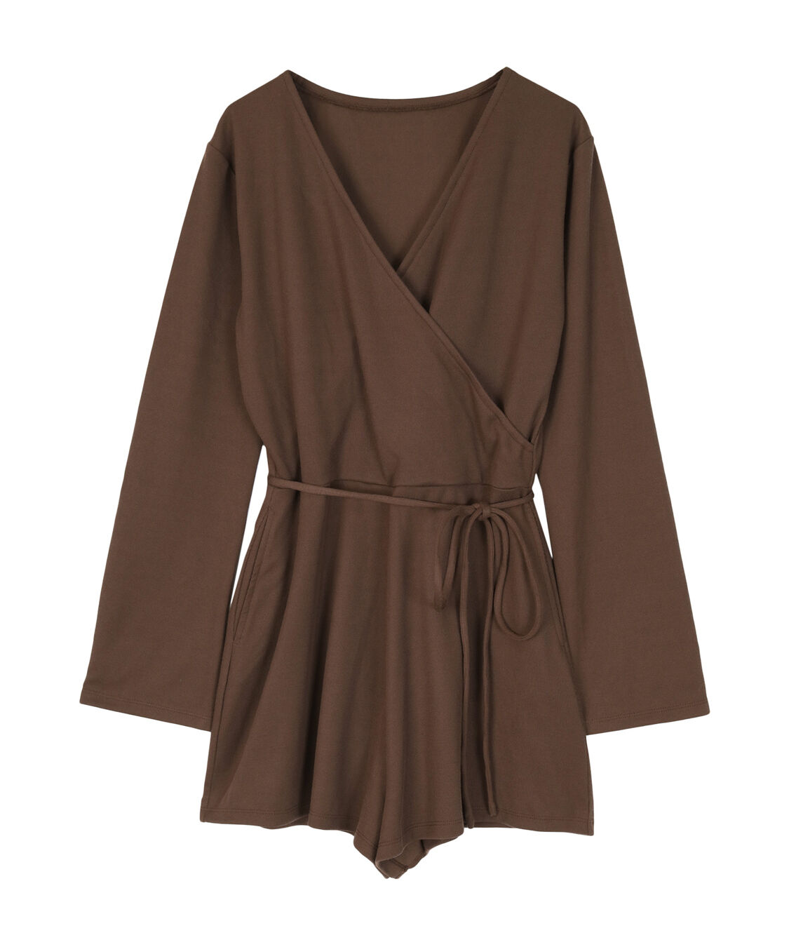 SEA DRESS「細リブカシュクールオールインワン」|コンビネゾン|