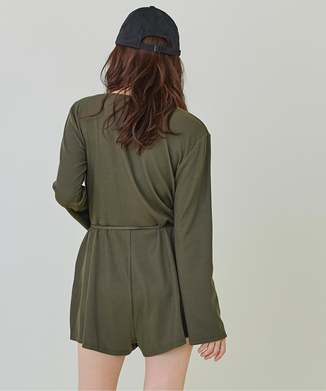 SEA DRESS「細リブカシュクールオールインワン」|コンビネゾン|